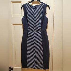 J.Crew: Striped Tweed Sleeveless Wool Sheath Dress | Black Dusk  Size 0.